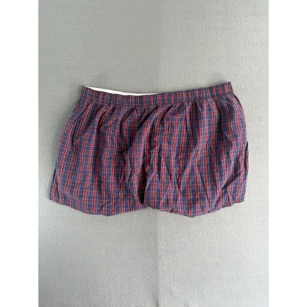 Polo Ralph Lauren Boxer Shorts Mens 40 Blue Red Plaid Cotton Underwear‎